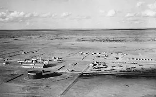 Vista aerea della stazione di pompaggio di Rafha