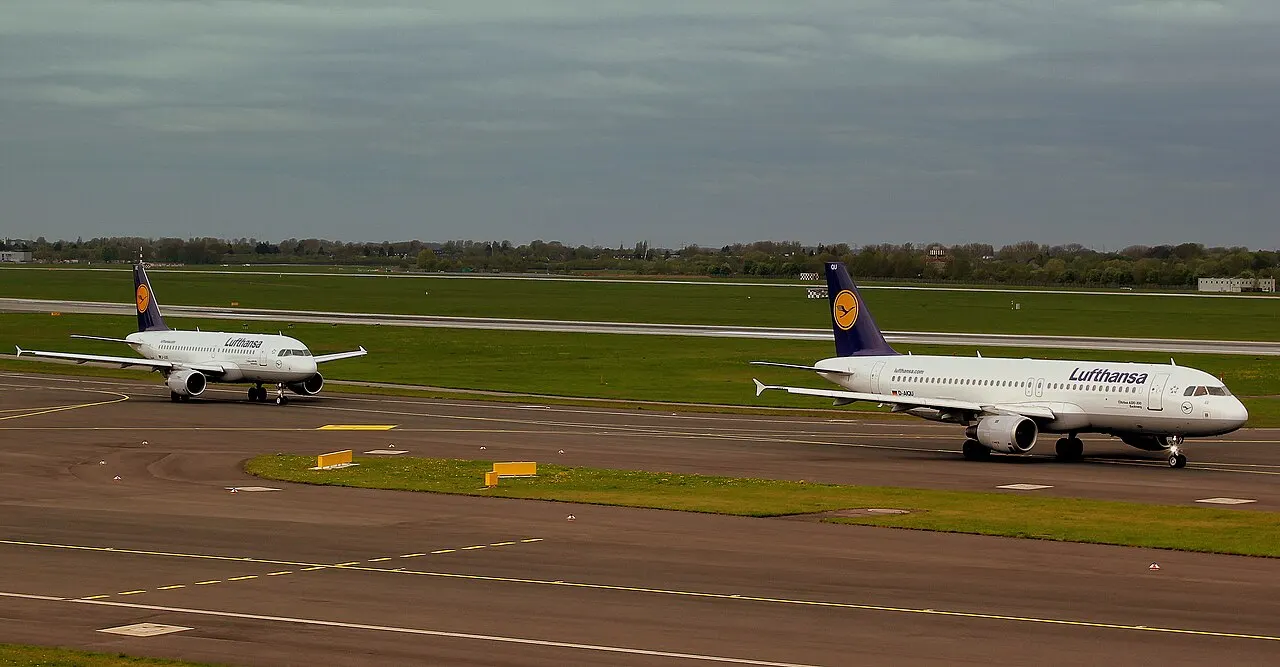 Lufthansa aircraft on the apron