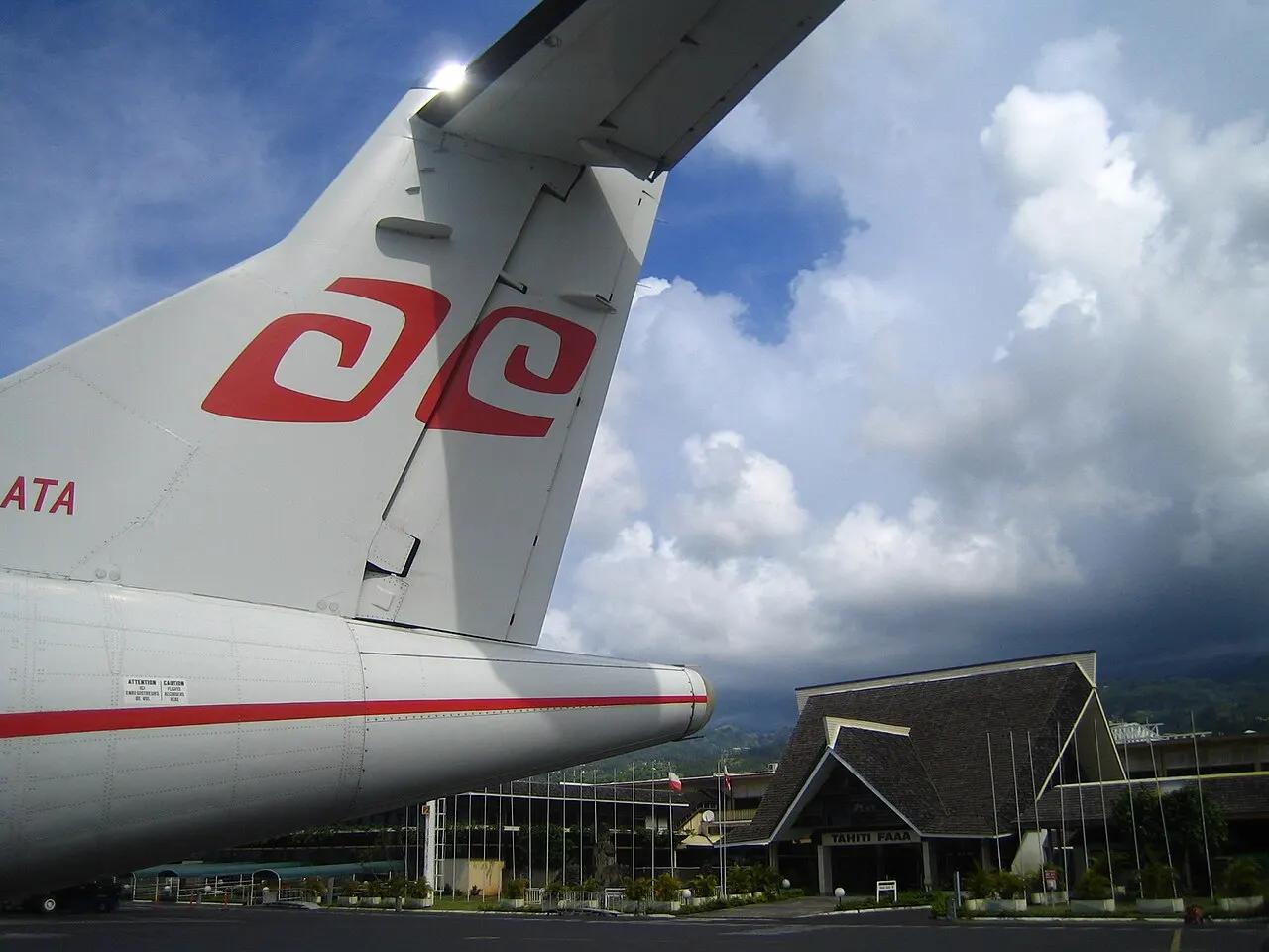 An Air Tahiti ATR in front of the terminal