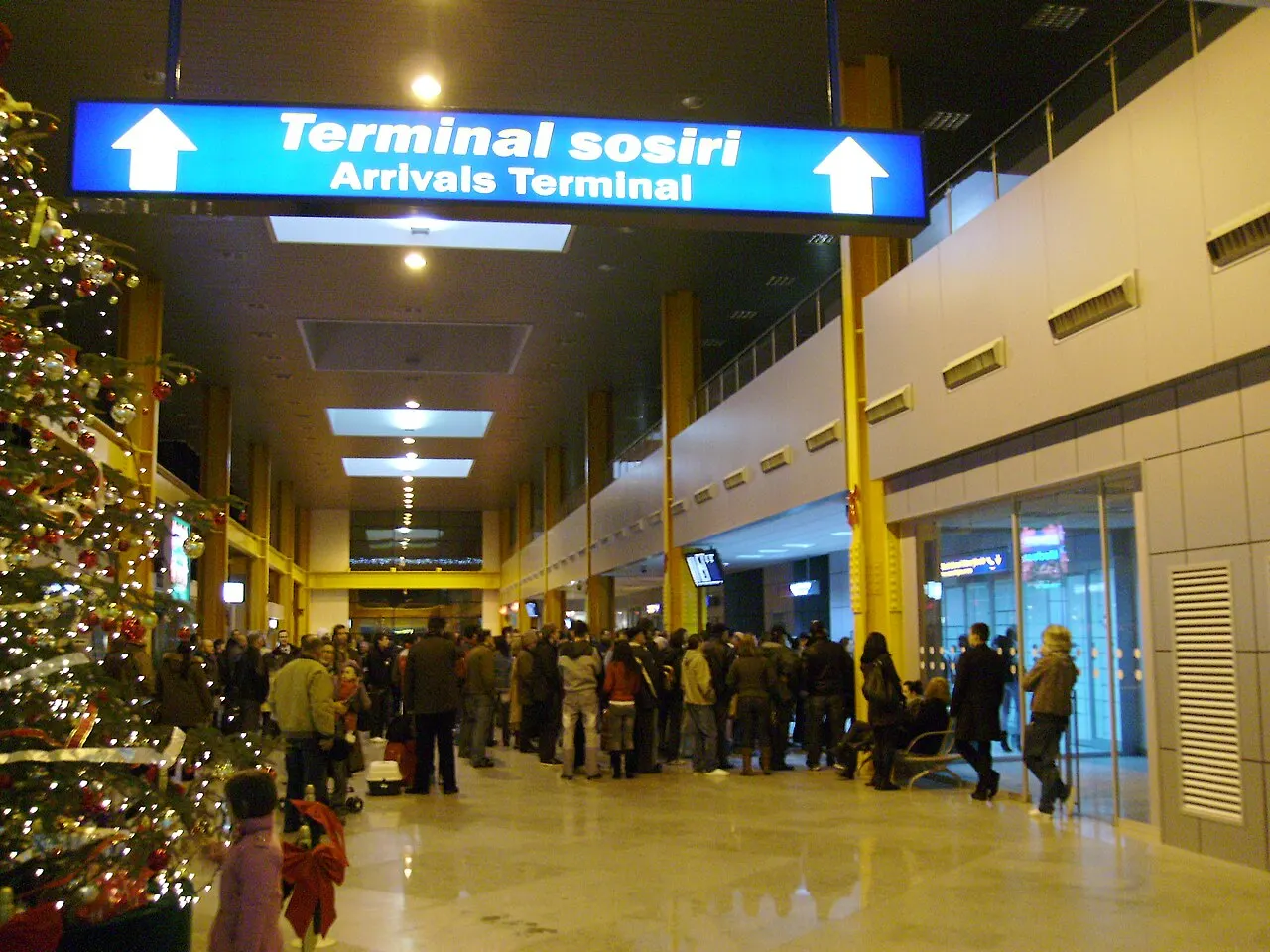 The arrivals area inside the terminal