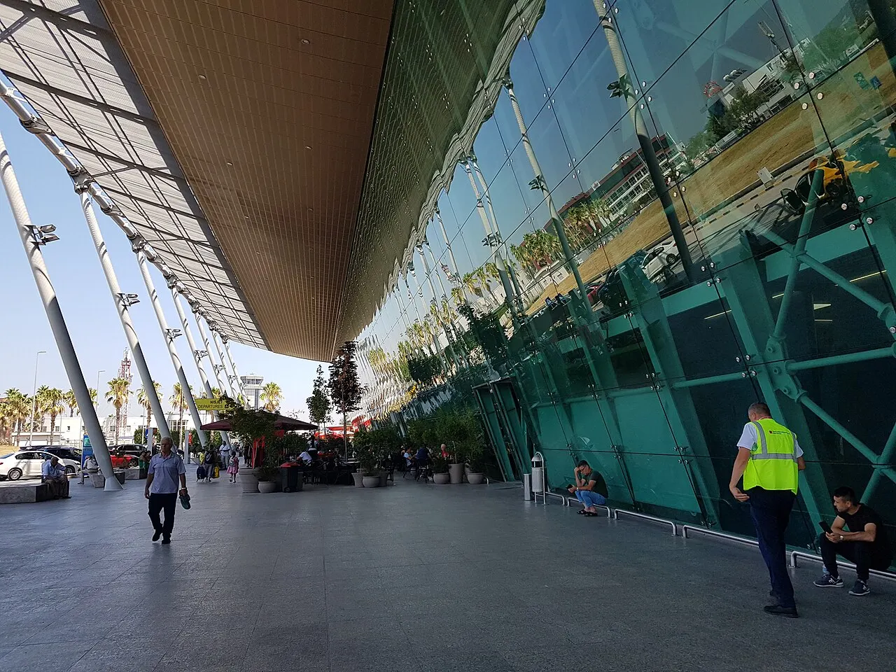 The departures area, with its glass façade