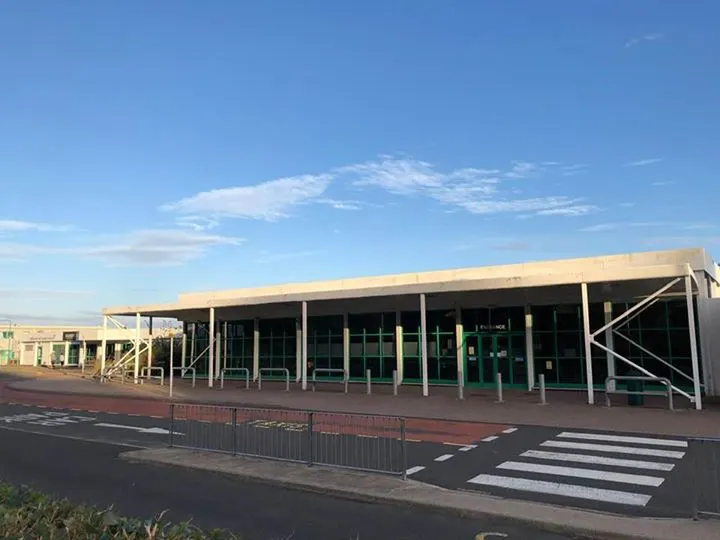 The terminal building seen from outside