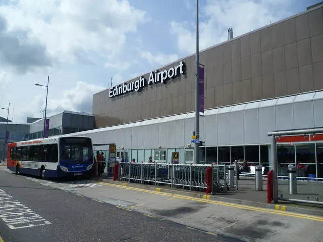 The terminal with a bus stop in front