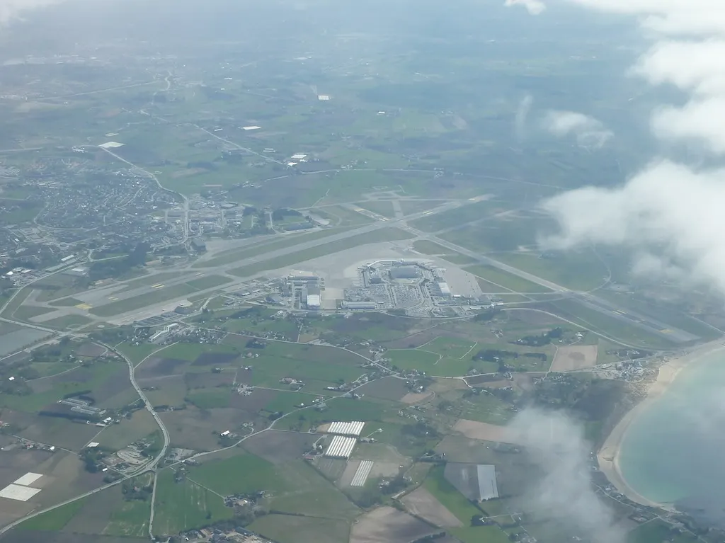 Vista aérea do aeroporto de Stavanger