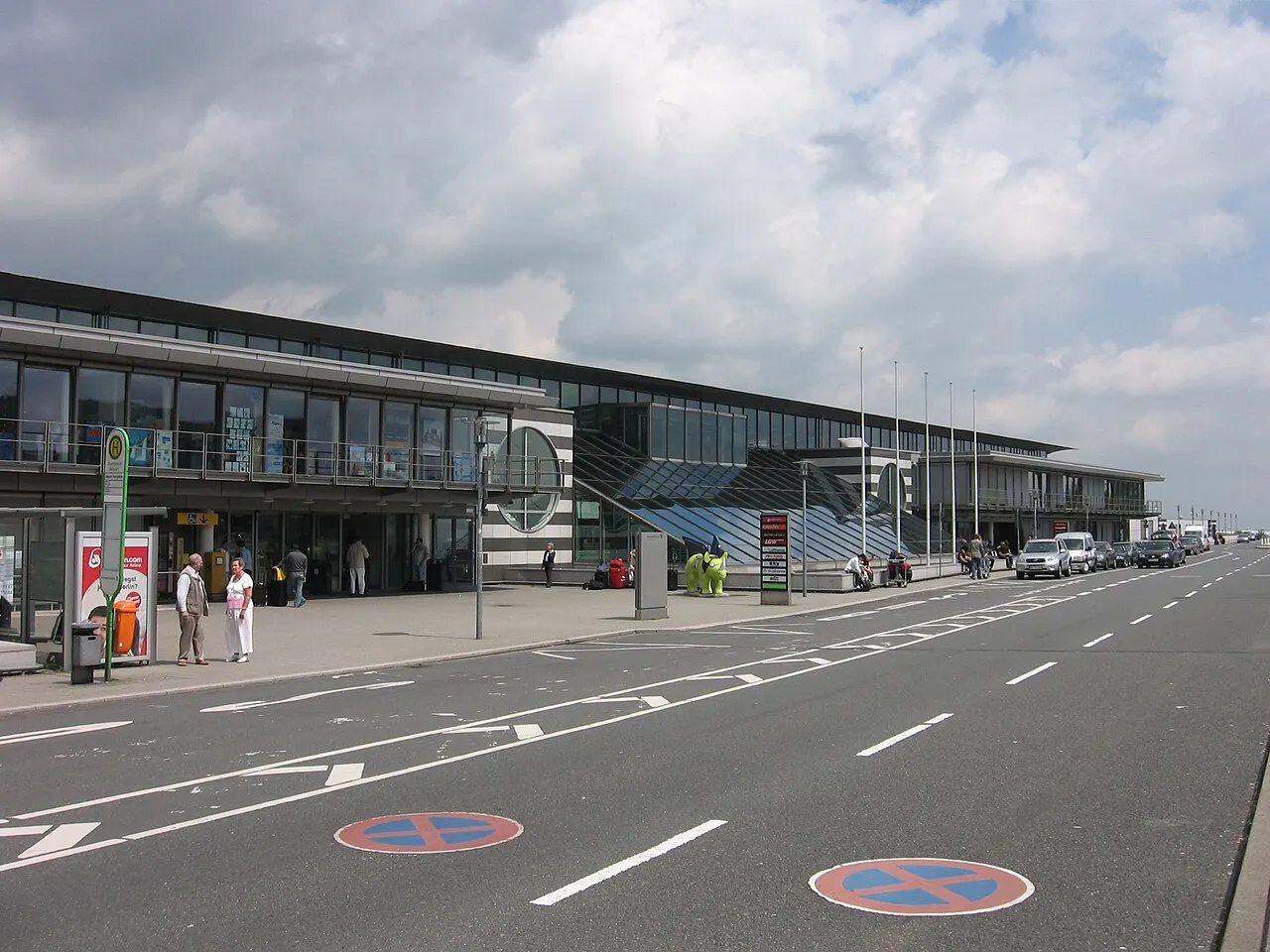 The terminal seen from the drop-off road