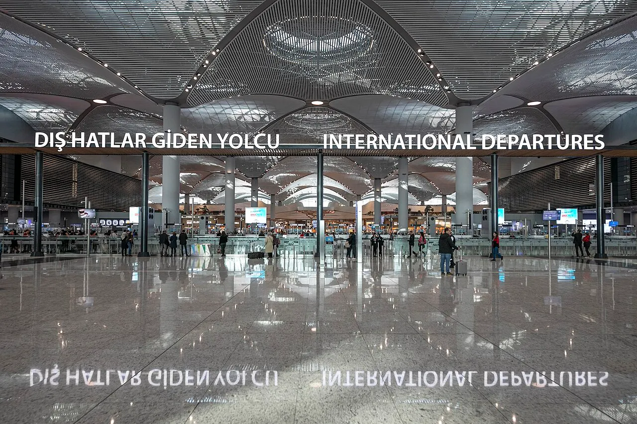 The international departures hall
