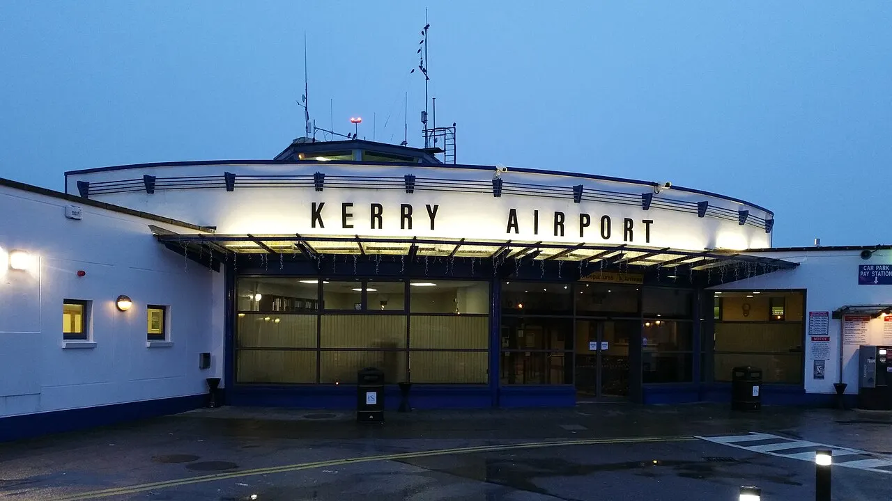The front of the Kerry terminal at dusk