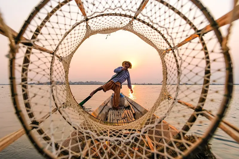 Inle Lake fishermen · Lago Inle