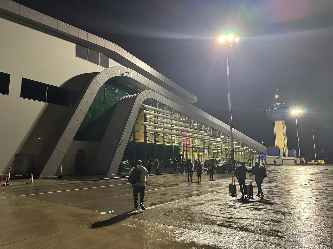 The terminal at night