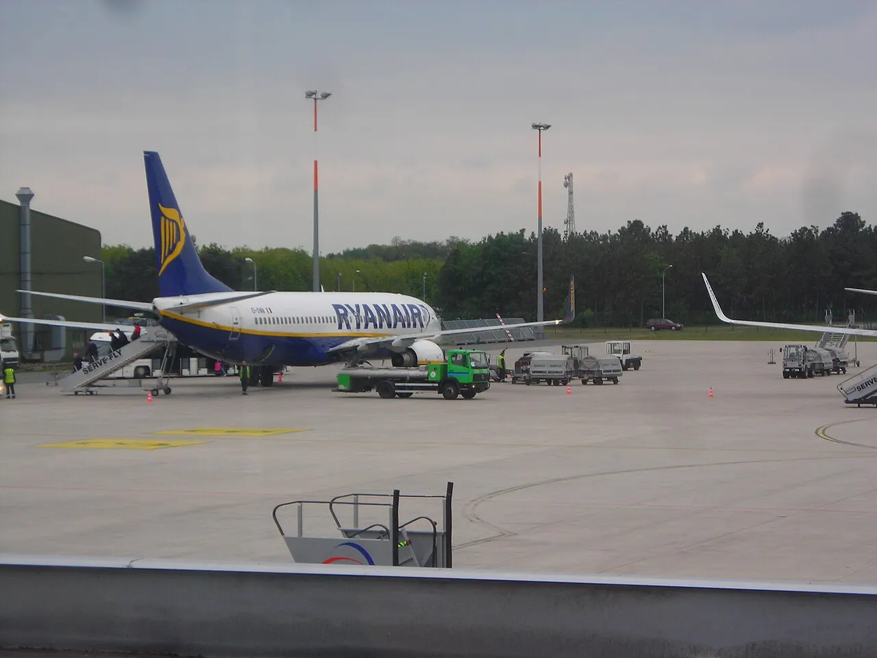 A Ryanair aircraft on the apron