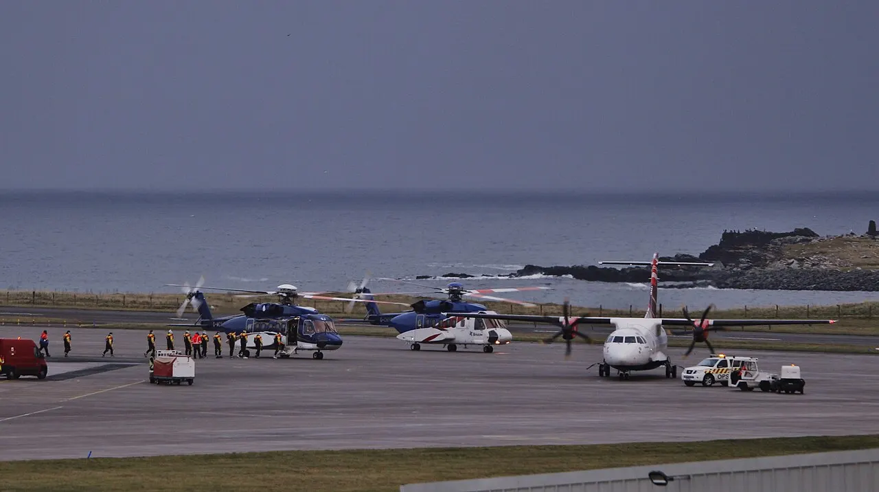 Vista del aeropuerto de Sumburgh