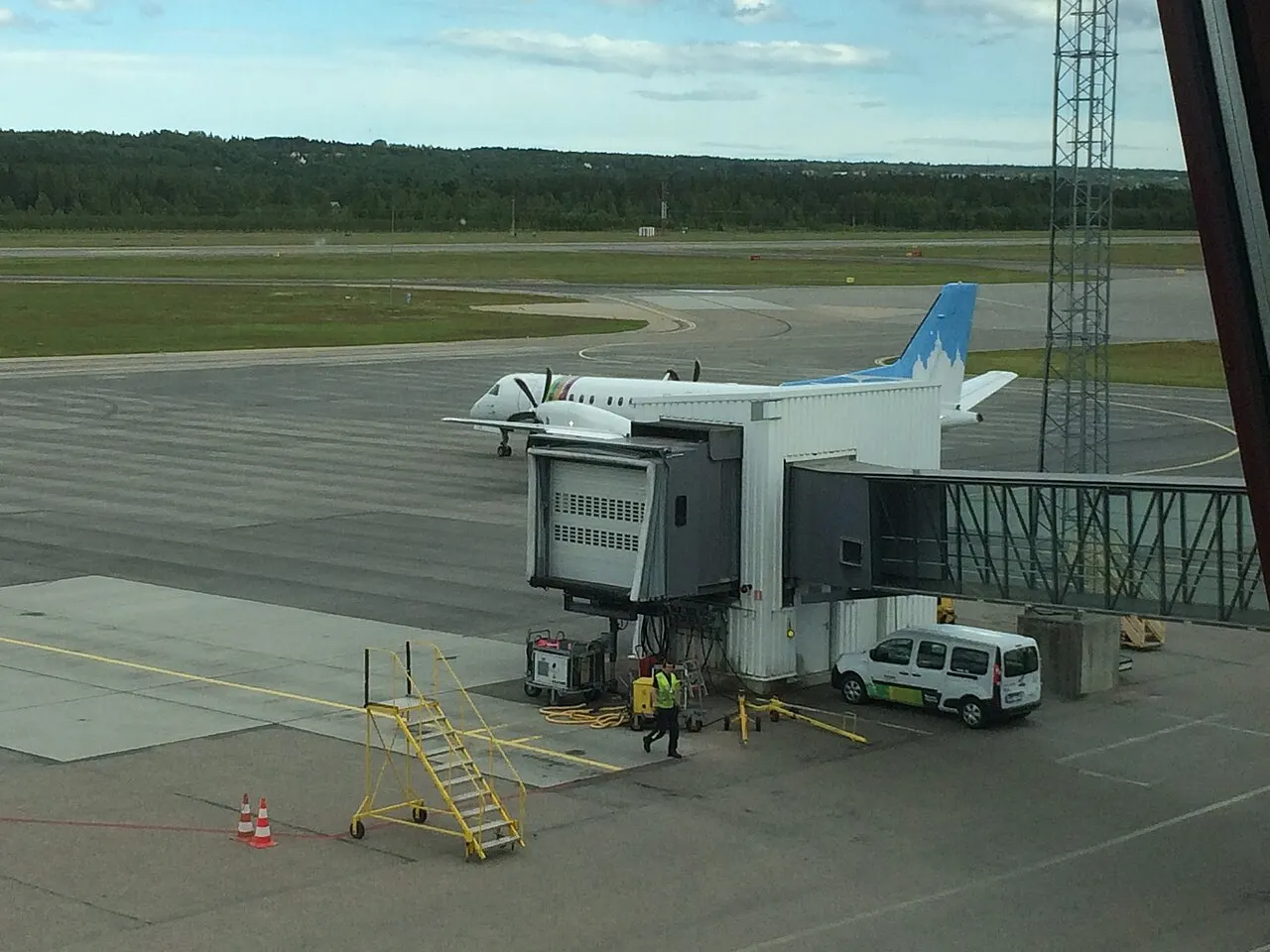 Das Vorfeld mit Flugzeugen