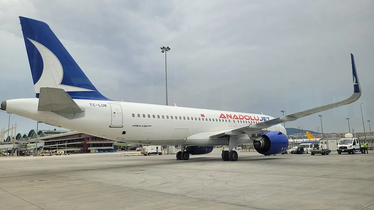 An aircraft parked on the apron
