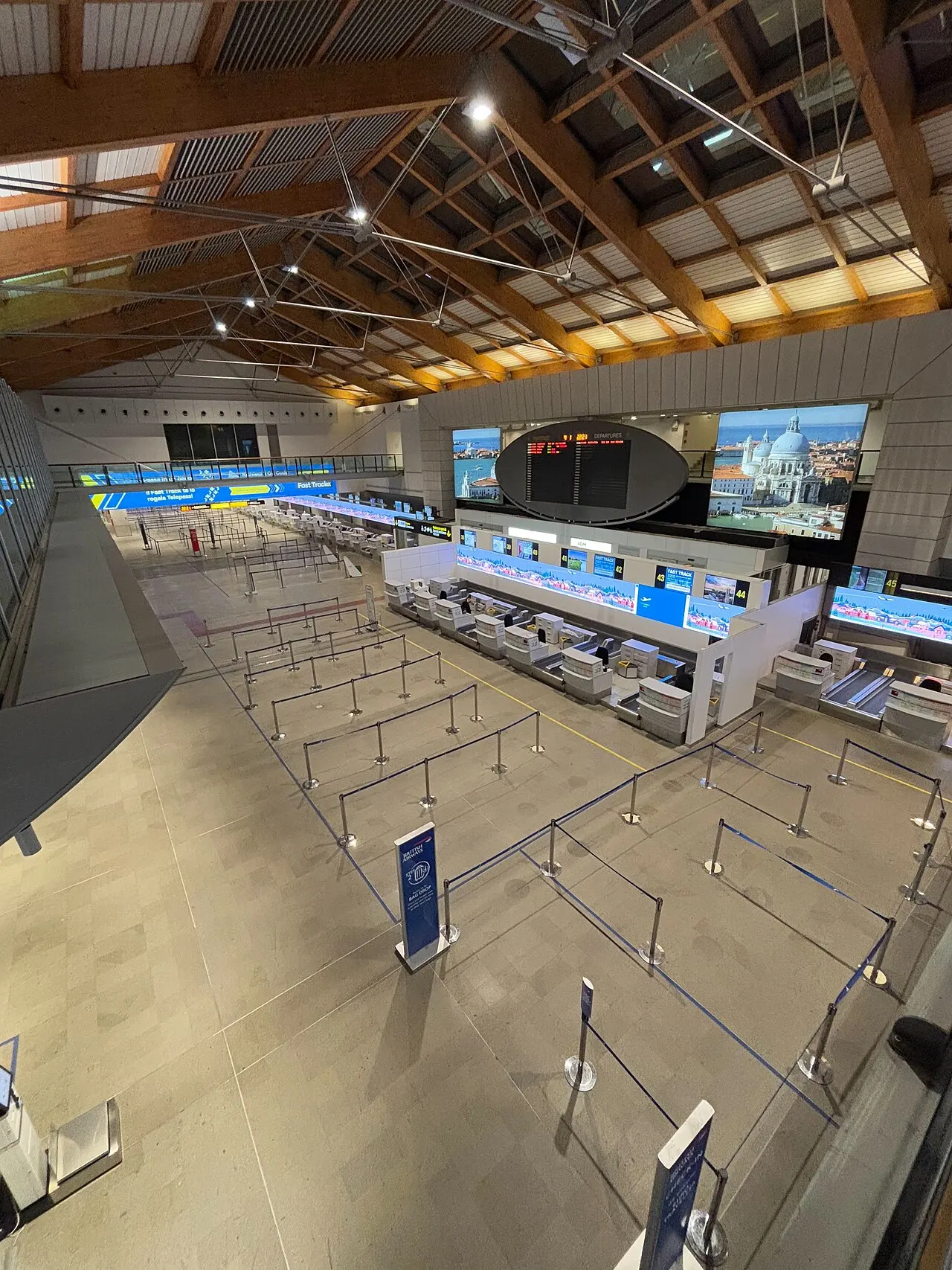 The terminal check-in area